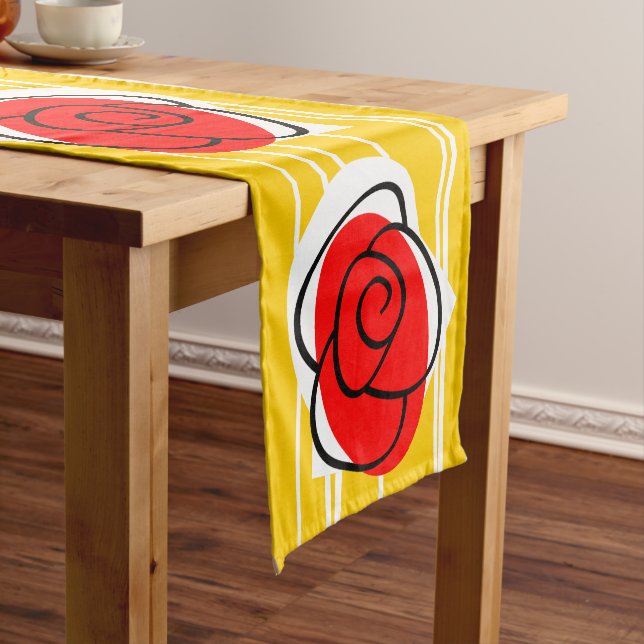 Spanish Rose table runner 14 x 72 (In Situ)