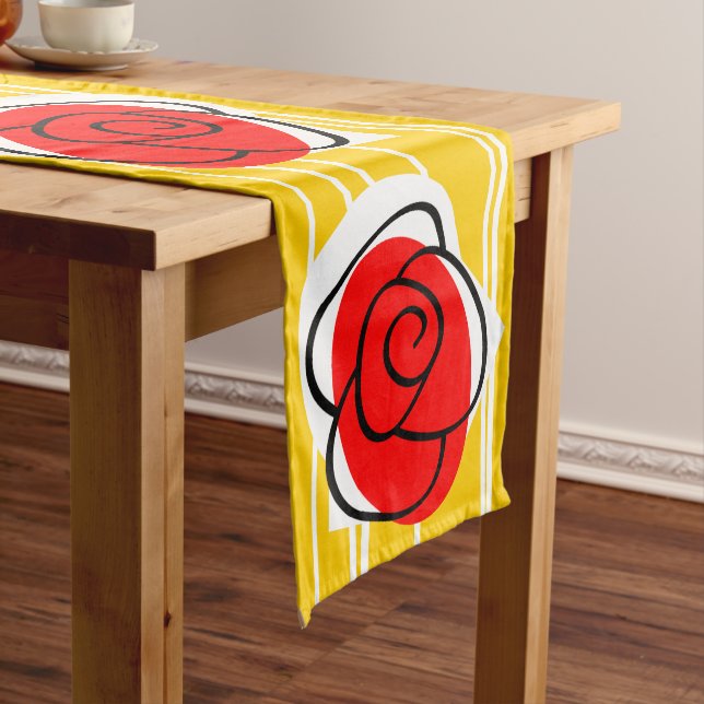 Spanish Rose table runner 16 x 90 (In Situ)