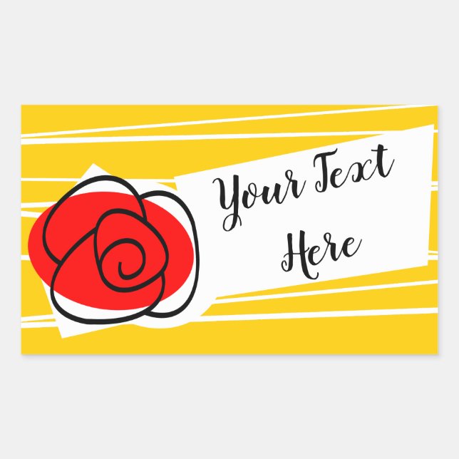 Spanish Rose Text rectangle Sticker (Front)
