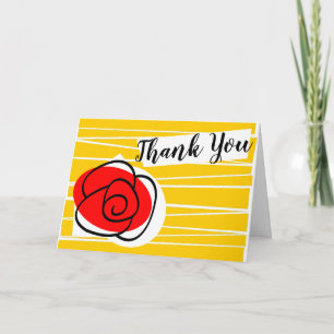 Spanish Rose Thank You landscape Card