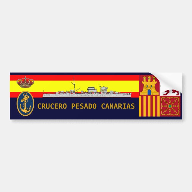 Spanish Royal Navy Cruiser Bumper Sticker (Front)