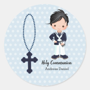 Spanish Sailor First Communion boy Classic Round Sticker