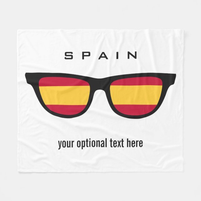 Spanish Shades custom text & colour fleece blanket (Front (Horizontal))