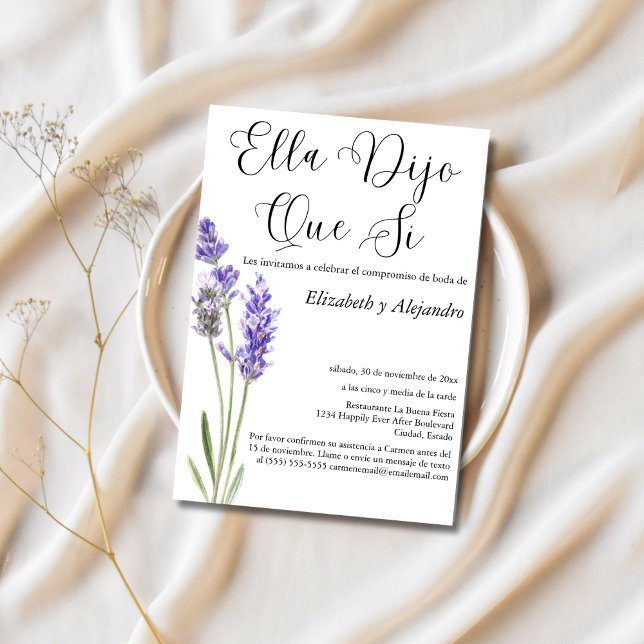 Spanish She Said Yes Wedding Engagement Party Invitation (Creator Uploaded)
