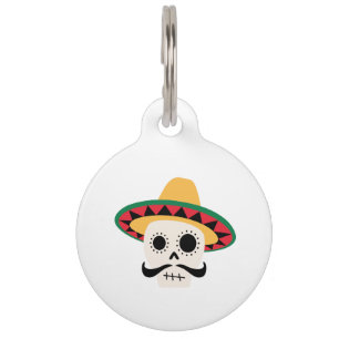 Spanish Skull Pet Tag