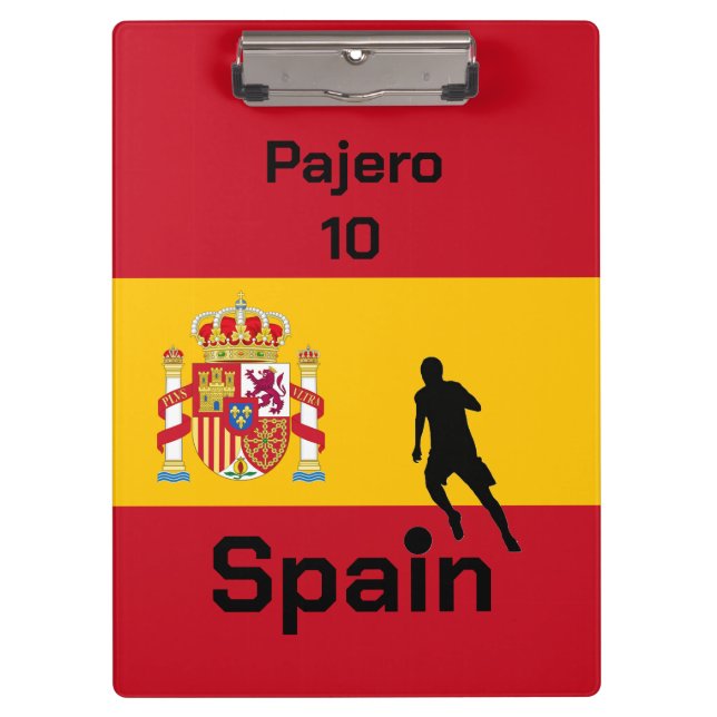 Spanish Soccer, customizable  Clipboard (Front)