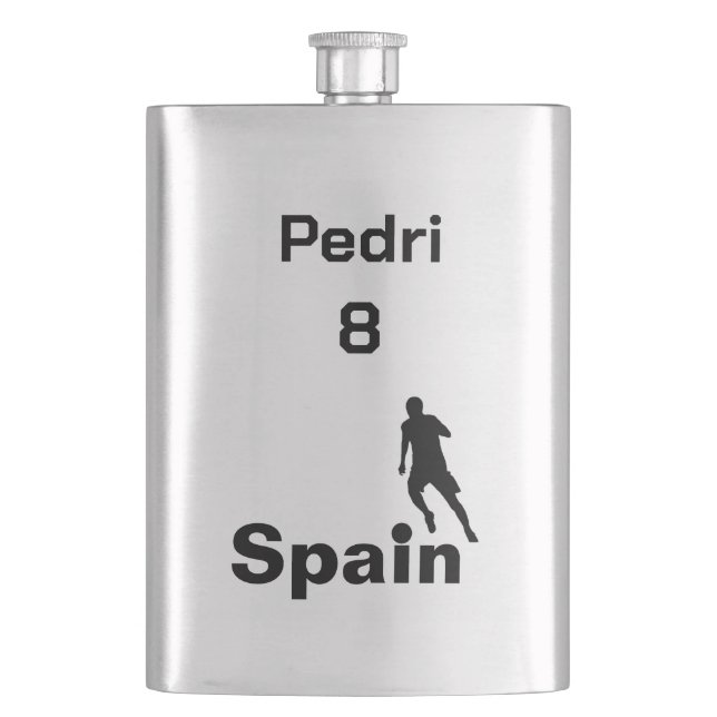 Spanish Soccer, customizable Hip Flask (Front)