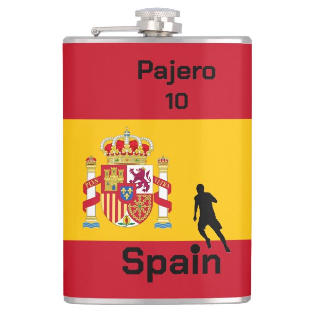 Spanish Soccer, customizable  Hip Flask (Front)