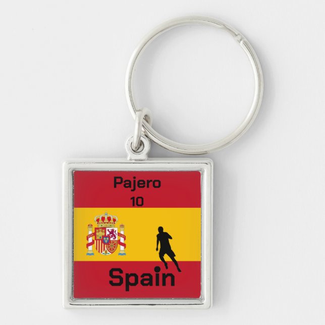 Spanish Soccer, customizable  Keychain (Front)