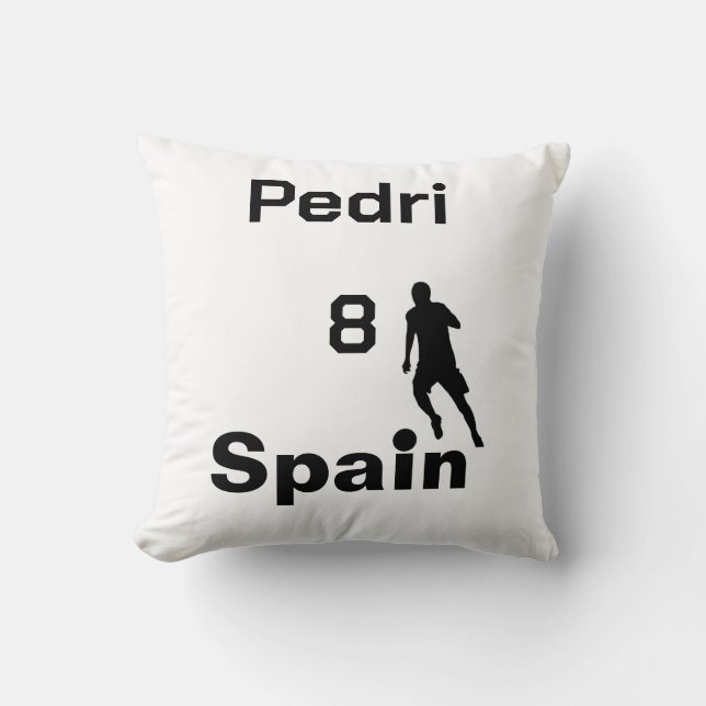Spanish Soccer, customizable Throw Pillow (Front)
