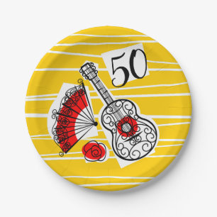 Spanish Souvenirs 50 Age paper plate