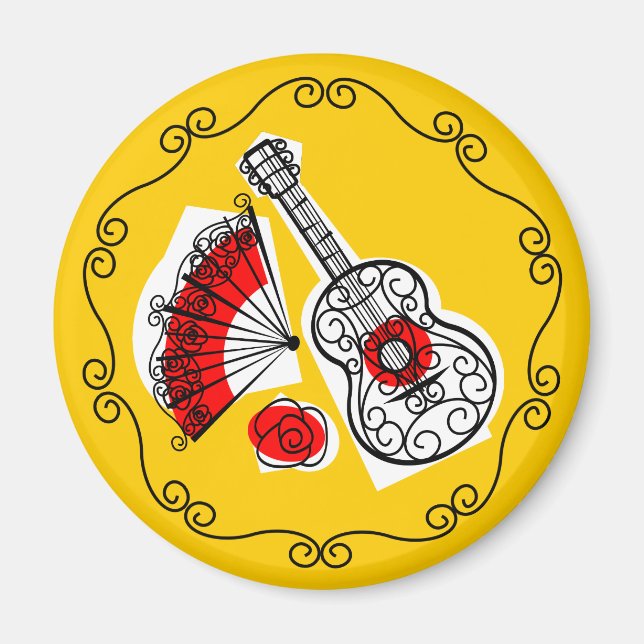 Spanish Souvenirs Border magnet round (Front)