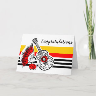 Spanish Souvenirs Classic Congrats Text landscape Holiday Card
