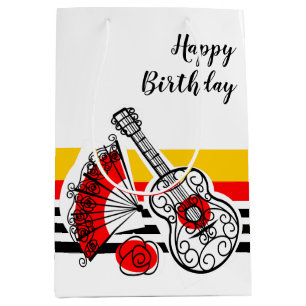 Spanish Souvenirs Classic Stripe Birthday medium Gift Bag