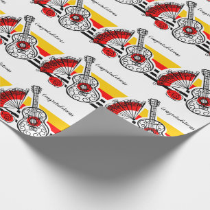 Spanish Souvenirs Classic Stripe Congratulations Wrapping Paper