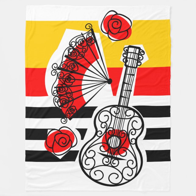 Spanish Souvenirs Classic Stripe fleece large Blanket (Front)