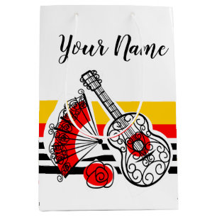 Spanish Souvenirs Classic Stripe Name medium Gift Bag