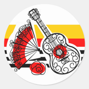 Spanish Souvenirs Classic Stripe sticker round