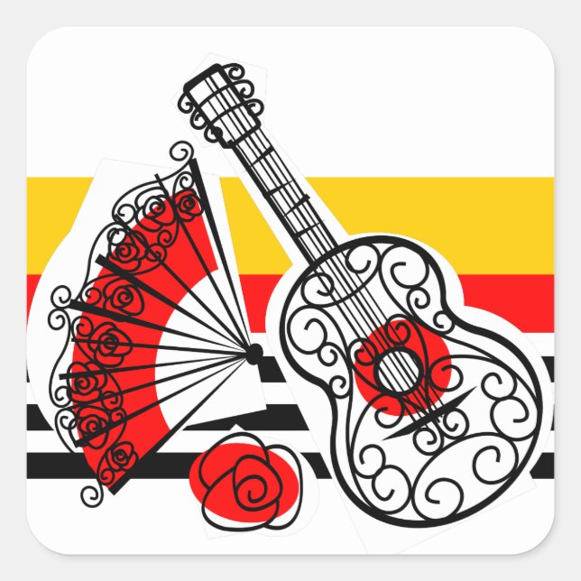 Spanish Souvenirs Classic Stripe sticker square (Front)