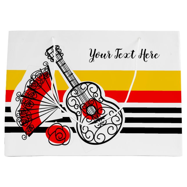 Spanish Souvenirs Classic Stripe Text large Gift Bag (Front)