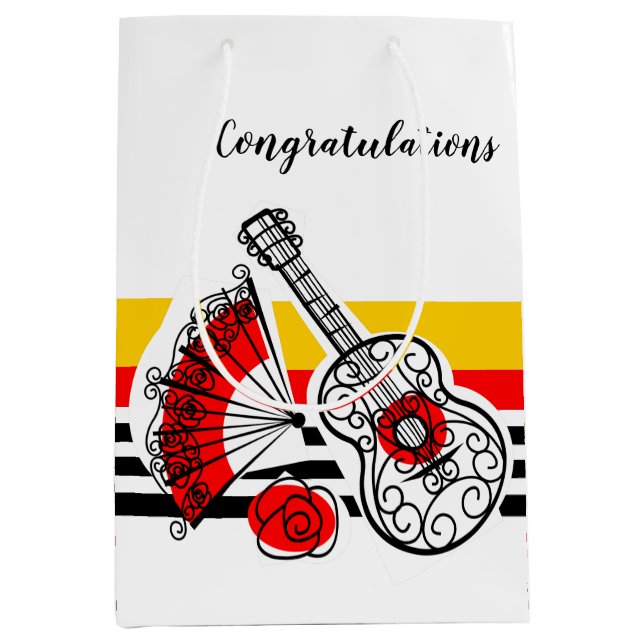 Spanish Souvenirs Classic Stripe Text medium Gift Bag (Front)