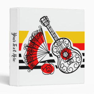 Spanish Souvenirs Classic Stripe Text ring binder