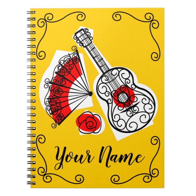 Spanish Souvenirs Corners Name notebook (Front)