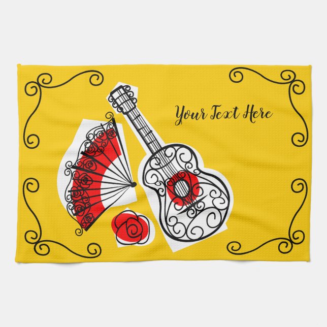 Spanish Souvenirs Corners Text horizontal Kitchen Towel (Horizontal)