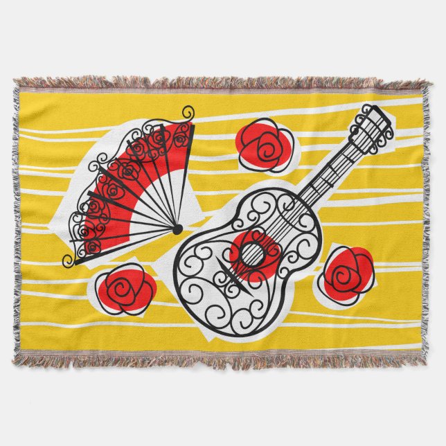 Spanish Souvenirs throw Blanket (Front)
