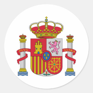 Spanish Spain Official Coat Of Arms Heraldry Symbo Classic Round Sticker