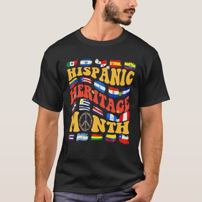 Spanish Speaking Countries Flags Hispanic Heritage T-Shirt (Front)