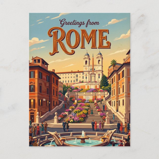 Spanish Steps Italy Postcard (Front)