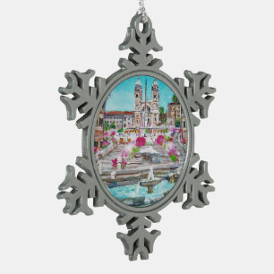 Spanish Steps - Pewter Snowflake Ornament
