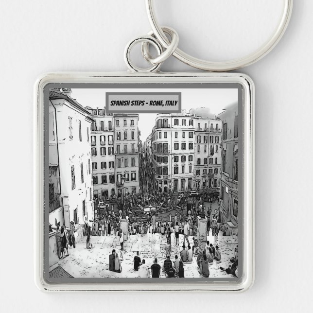 Spanish Steps Rome, Italy  Keychain (Front)