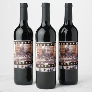 Spanish Steps Rome, Italy  Wine Label