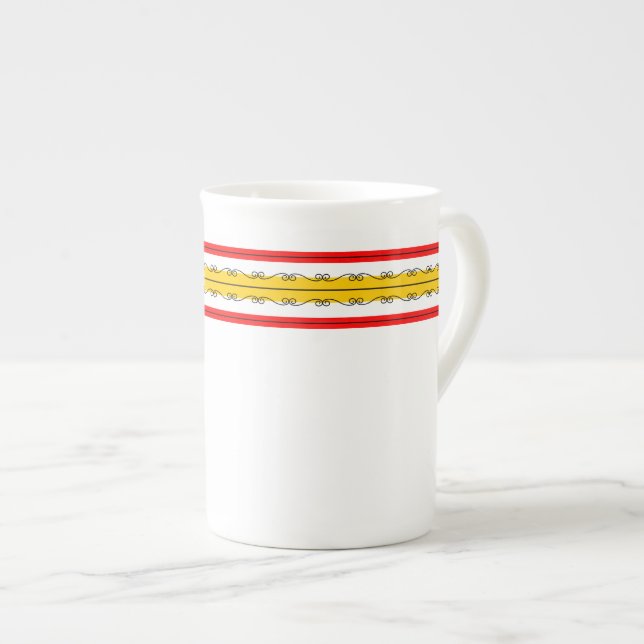 Spanish Stripe Border mug bone china (Front Right)