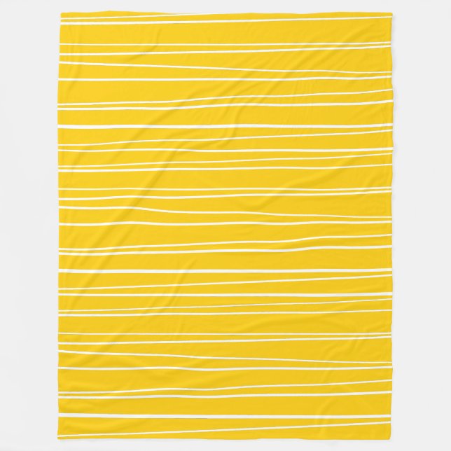Spanish Stripe Yellow fleece large Blanket (Front)
