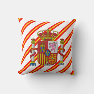 Spanish stripes flag throw pillow