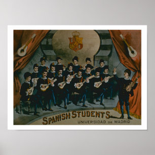 'Spanish Students, University of Madrid' (colour l Poster