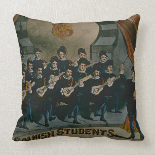 'Spanish Students, University of Madrid' (colour l Throw Pillow