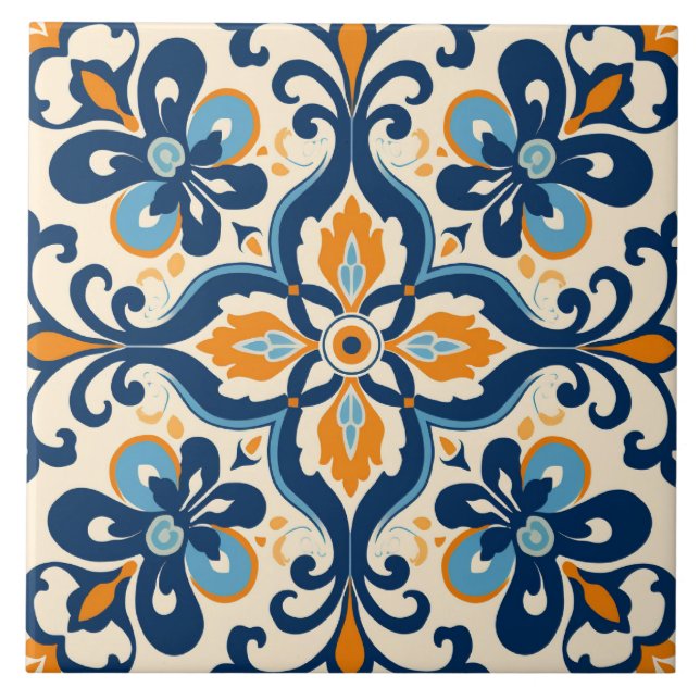 Spanish style cute pattern  tile (Front)