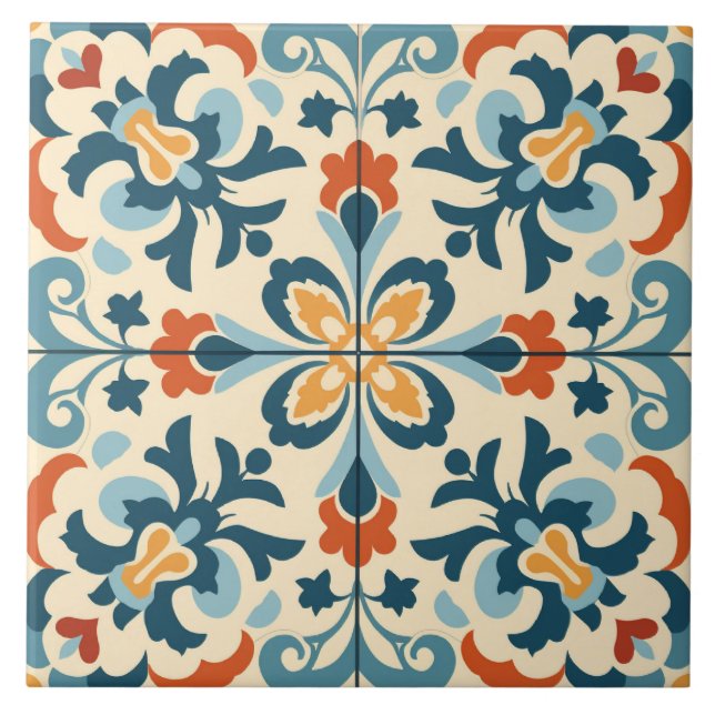 Spanish style cute pattern  tile (Front)