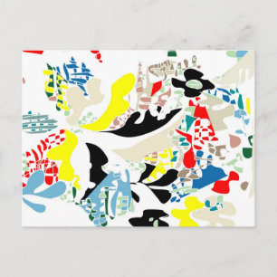 Spanish summer abstract postcard