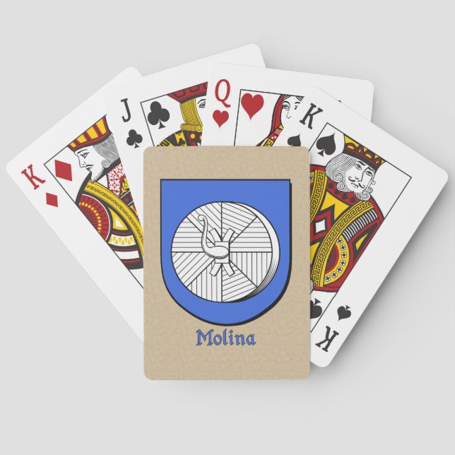 Spanish Surname Molina Historical Shield Playing Cards (Back)