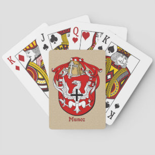 Spanish Surname Munoz Shield and Mantle Playing Cards