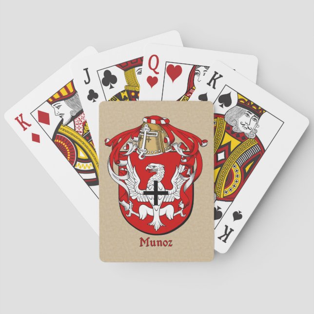 Spanish Surname Munoz Shield and Mantle Playing Cards (Back)