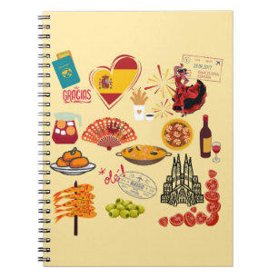 Spanish Symbols Travel Lovers Notebook