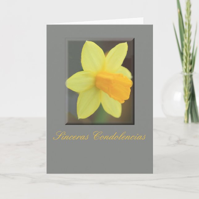 Spanish Sympathy Yellow daffodil Card (Front)