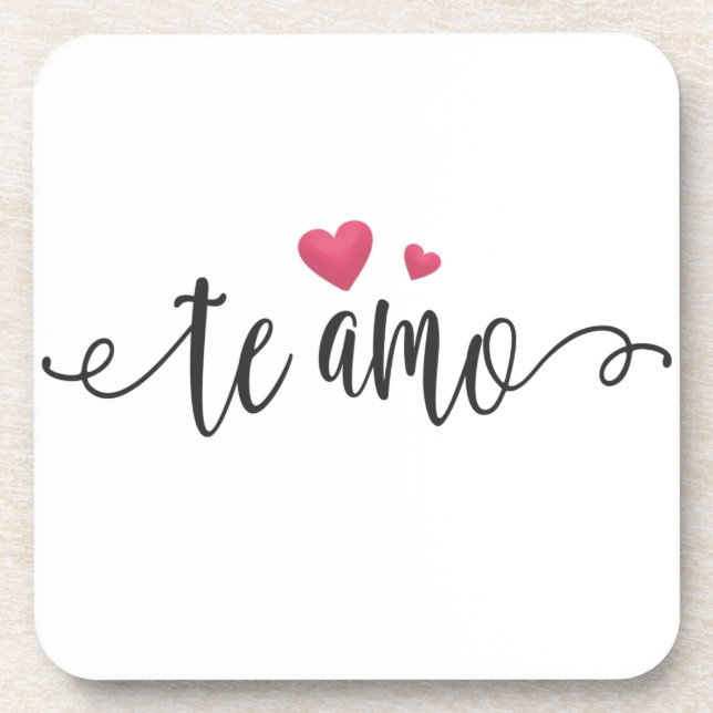 Spanish Te Amo I Love You Valentine | Coaster (Front)