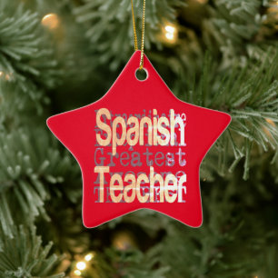 Spanish Teacher Extraordinaire Ceramic Ornament